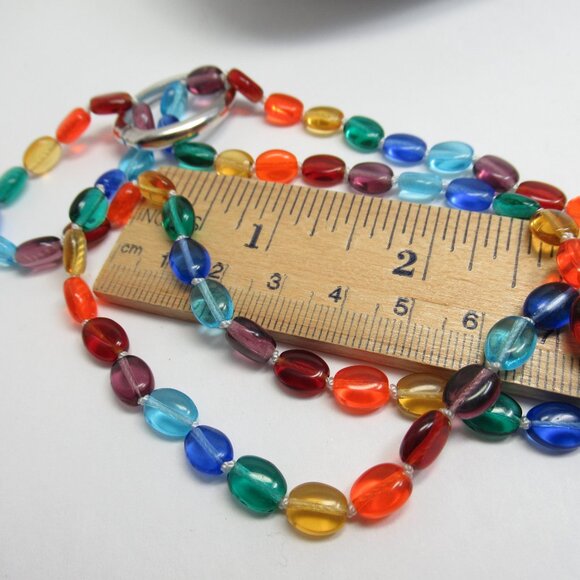 Rainbow Czech glass Necklace - Picture 6 of 10